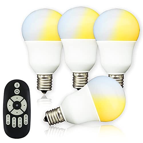 共同照明 4個セット LED電球 E17 40w形 調光 調色（GT-B-5WT2-4B-Y）リモコン付 昼光色 電球色_画像1