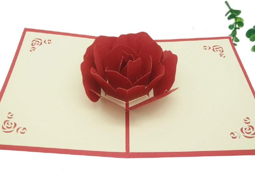 特価！！ グリーティングカード ローズ バレンタインカード 記念日カード メッセージカード 立体ポップアップカード 誕生日カード_画像2