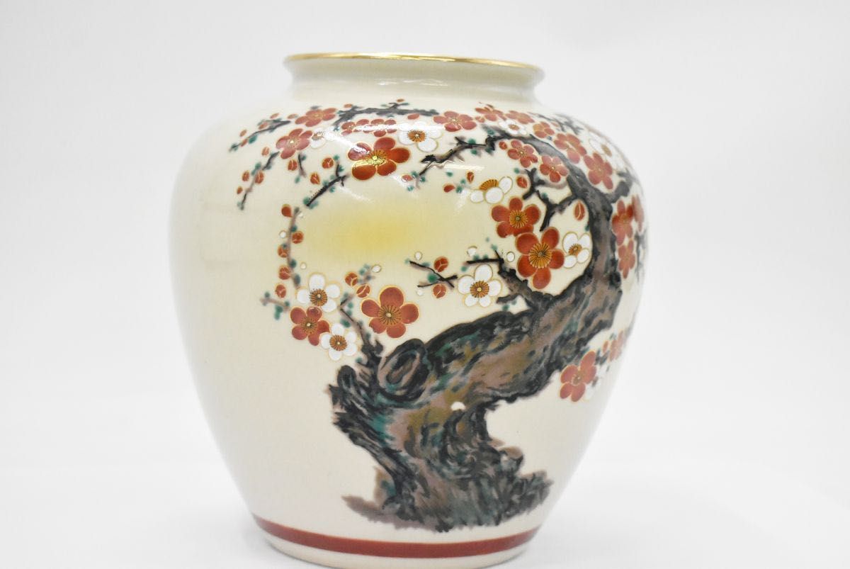 九谷焼 山嘉堂 造 花器 壺 花生 陶器製 日本陶芸 日本工芸 骨董 九谷焼 山嘉堂 造 花器 壺 花生 陶器製 日本陶芸 日本工芸 骨董