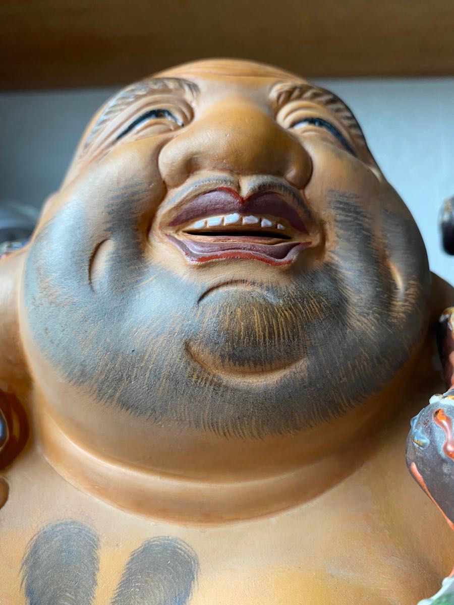 九谷焼 布袋尊 金彩 色絵 布袋像 特大約45cm 美品陶器製 骨董品 九谷焼 布袋尊 金彩 色絵 布袋像 特大約45cm 美品陶器製 骨董品