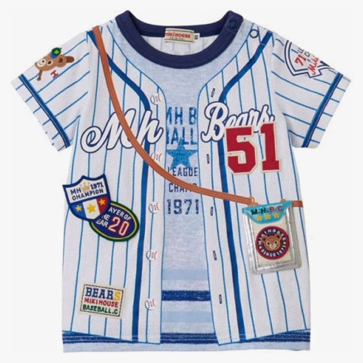 新品　ミキハウス　プッチー　野球　半袖Tシャツ120cm