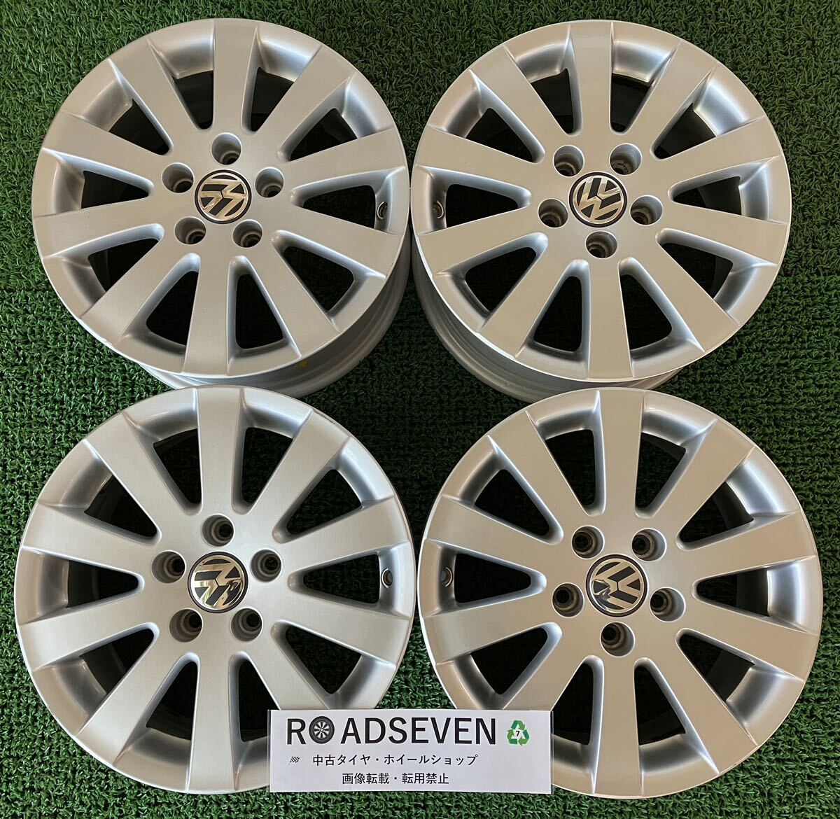 ★BORBET製 フォルクスワーゲン VW パサート 純正 16インチ 16×7J +45 112 5H ハブ:約57.1 4本Set アルミホイール 中古 ★送料無料_画像1