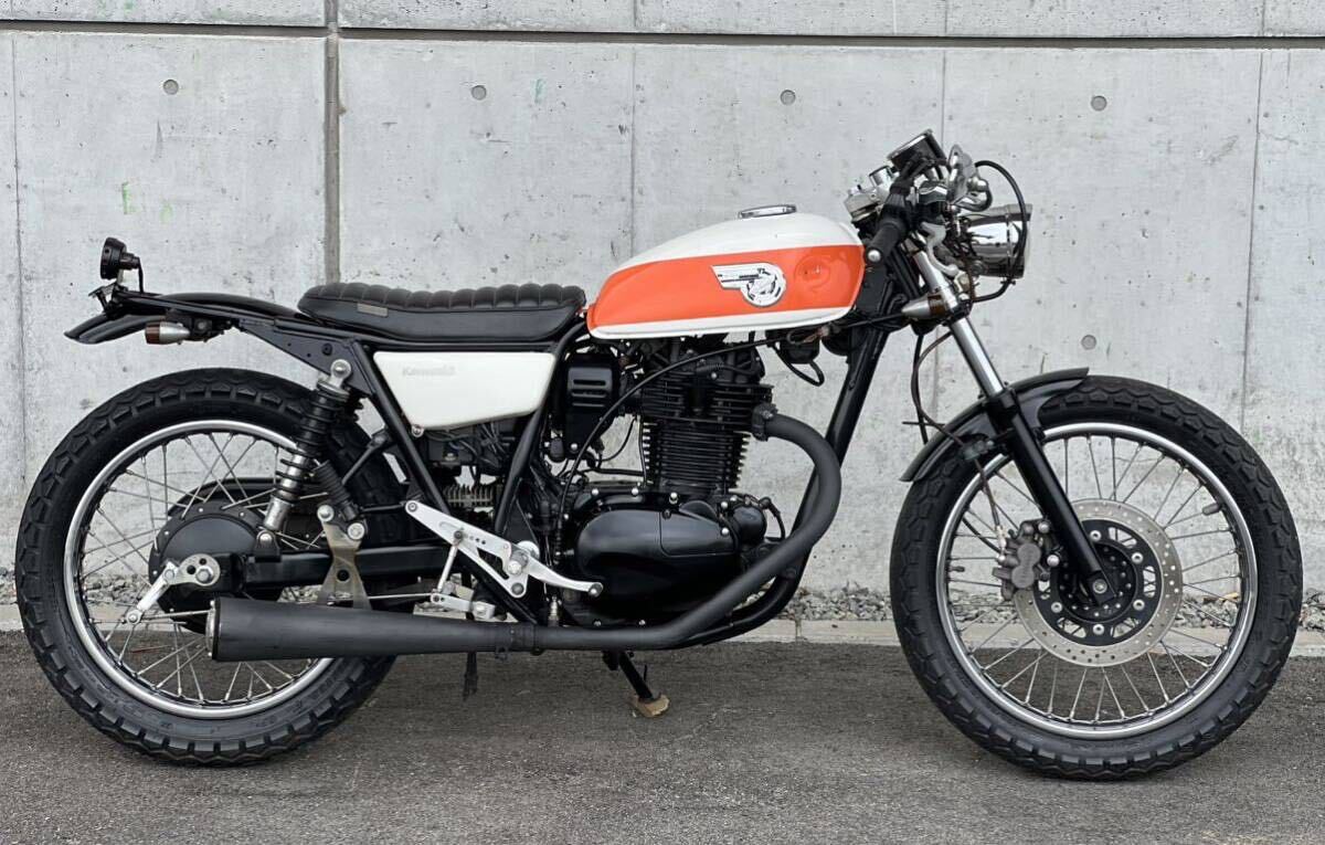 Kawasaki 250TR インジェクションモデル カフェレーサー風カスタム 250cc エンジン実動 機関良好 電装灯火類OK 書類完備 神戸より_画像1