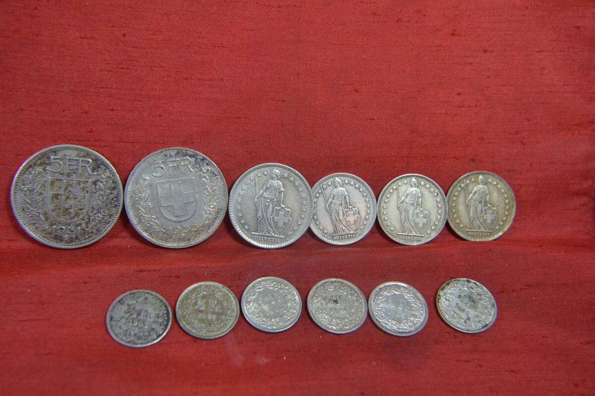 身辺整理・スイス銀貨１２枚の画像8