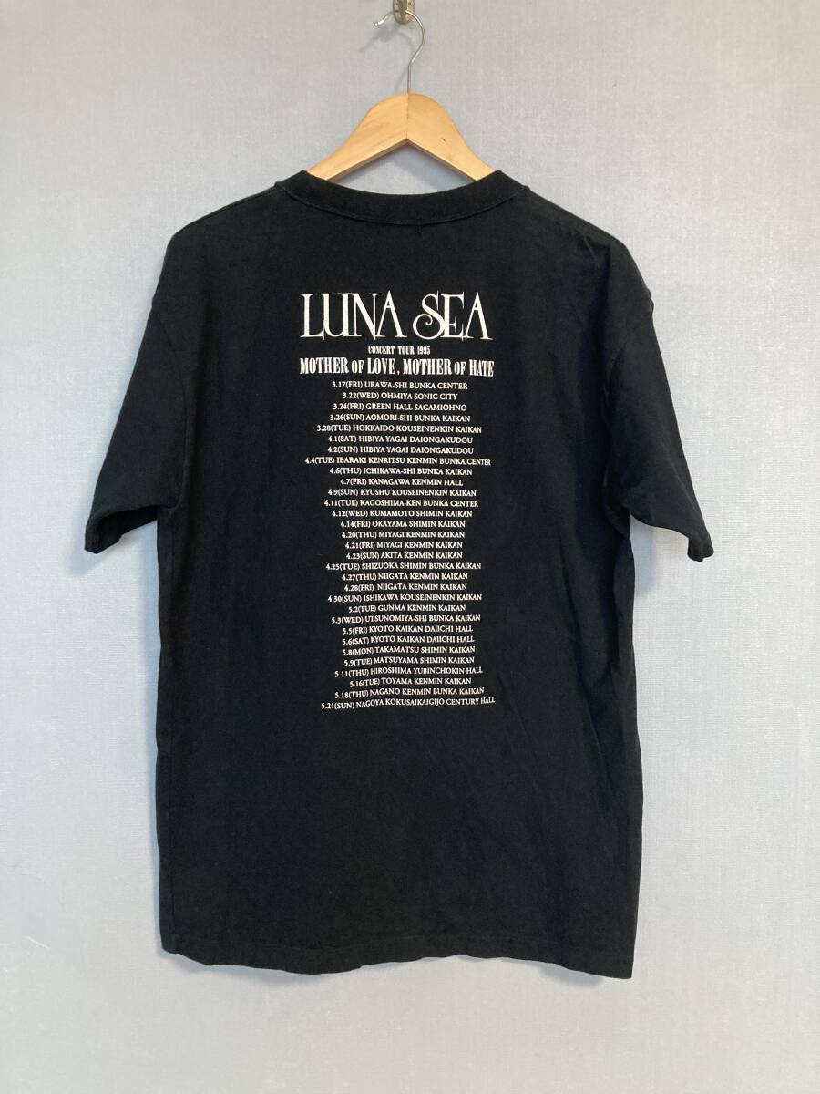 ★90s ビンテージ LUNA SEA ルナシー 1995ツアー Tシャツ ブラック SLAVE ジャパン 日本 バンドT ロックT オールド OLD _画像2