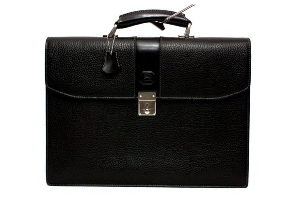 [ ultimate beautiful goods ] Burberry BURBERRY business bag briefcase men's black key attaching leather bag A4