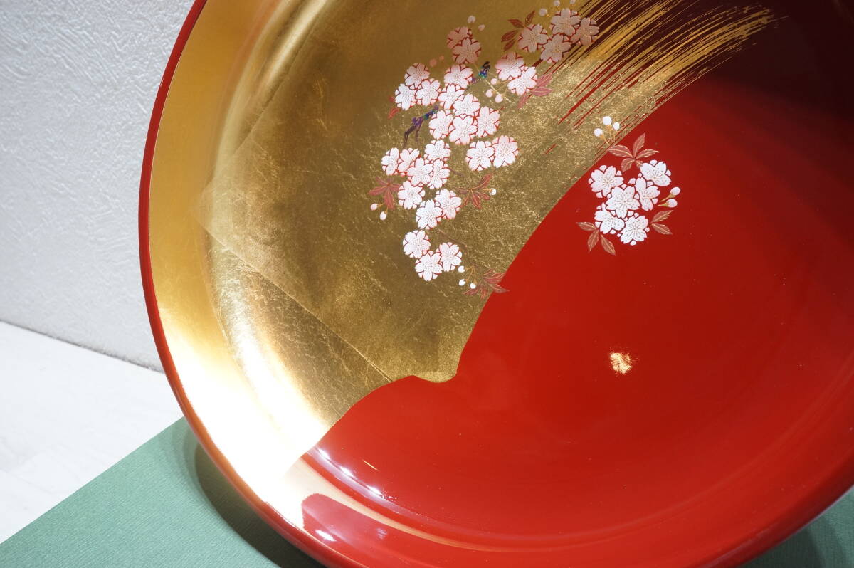 [A31U] хранение товар Kanazawa традиция прикладное искусство золотой .. один . Sakura Sakura . map кондитерские изделия горшок ширина примерно 24. высота примерно 5. Kanazawa .