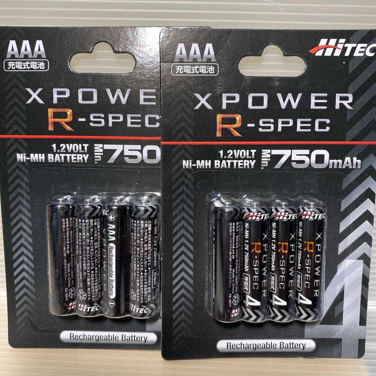 京商ミニッツに最適ハイテック 充電式単四電池 XPOWER R-SPEC AAA750mAh