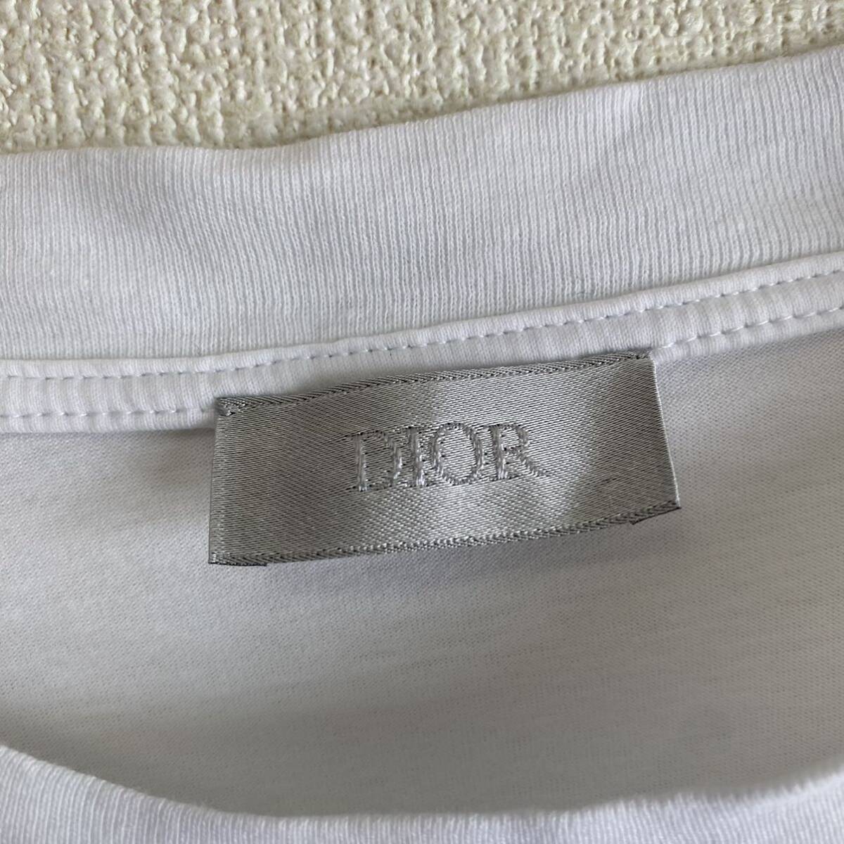 【美品・最高峰】 DIOR HOMME ディオールオム DANIEL ARSHAM ダニエル アーシャム コラボ 半袖 Tシャツ トップス M メンズ ロゴ 白T_画像4