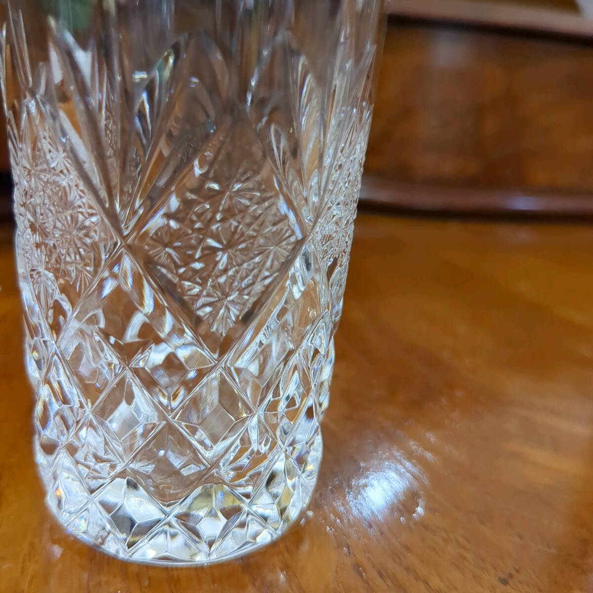 a594 HOYA crystal one . beer glass 5 piece beautiful . large small. cutting according to Kirakira brilliancy increase tumbler beautiful goods elegant small .. size 