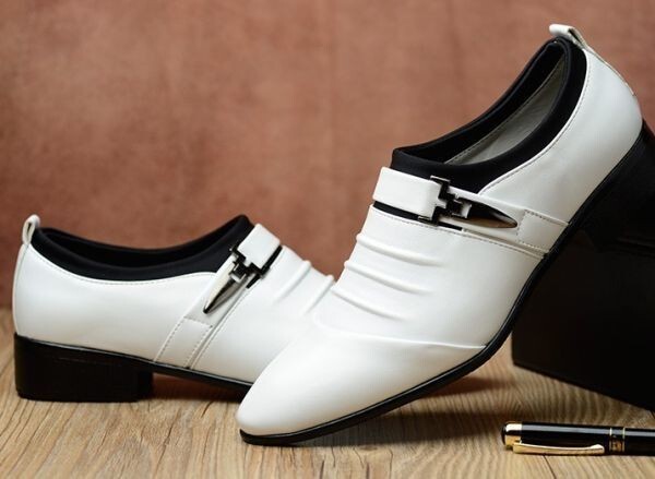 靴 bs2【25.5cm】メンズ ビジネスシューズ メンズシューズ 合成革靴 無地 シンプル 通勤 軽量 靴 白 ホワイト