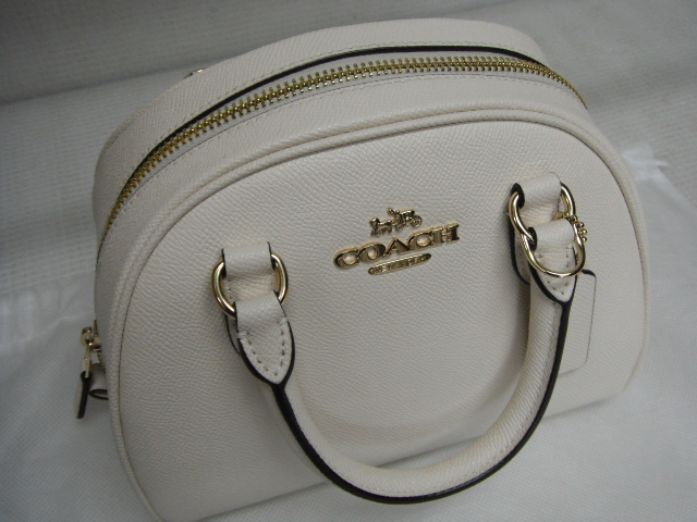 美品 COACH コーチ シドニーサッチェル 2WAY ショルダー ハンド バッグ ホワイト CA202 レザー G7-A_画像2