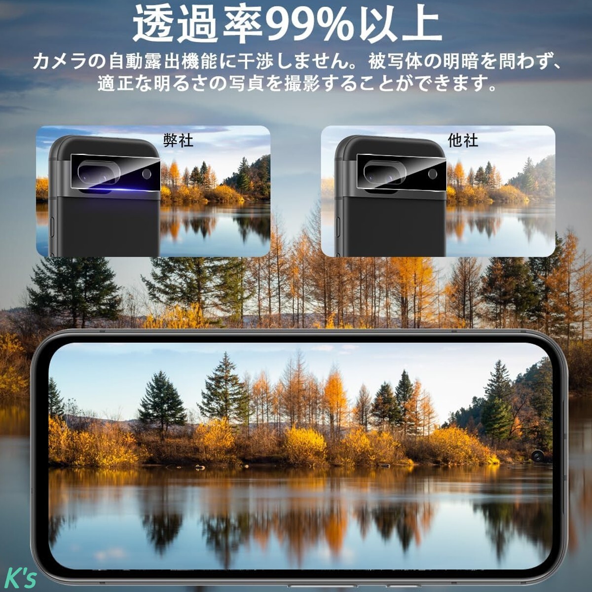 日本製 旭硝子 カメラ 黒縁 2枚 ラウンドエッジ加工 Google Pixel 8a グーグル ピクセル 硬度9H 高透過 貼り付け簡単 保護 フィルム ガラス_画像1