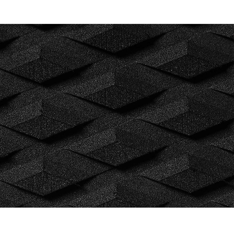 新品★3ピースサーフボード デッキパッド ブラック×ブラック（黒×黒) テールパッド 3Mテープ 色：サーフィン ノーブランド ロゴ無し