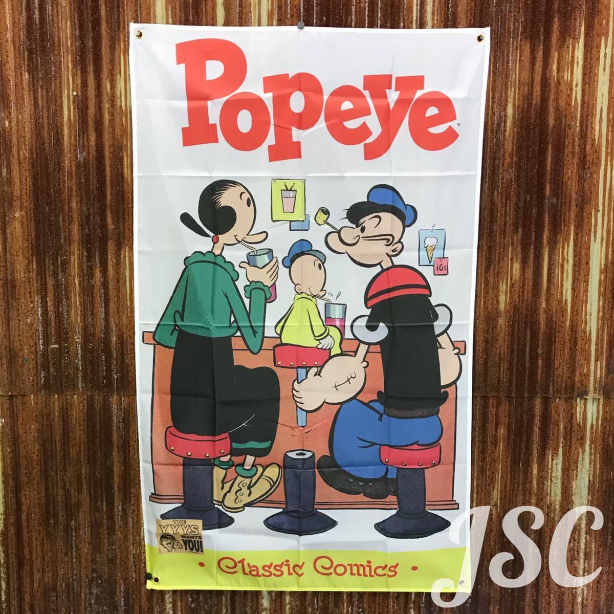 POPEYE ポパイ ヴィンテージ バナー フラッグ アメリカン雑貨 フィギュア コレクター アンティーク アメコミ ハーレー BC32_画像1