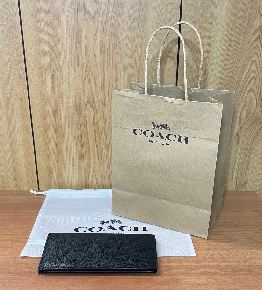 COACH 長財布　ブラック　新品未使用　メンズ　レザー　ウォレット　シンプル　コーチ　ギフト