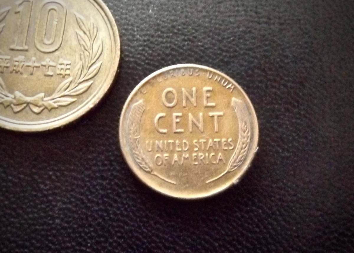 麦ペニー　アメリカ合衆国　1セントコイン　1950年　D刻印　　送料無料（8975）リンカーン　USA 貨幣　お金 貨幣　硬貨　　_画像1