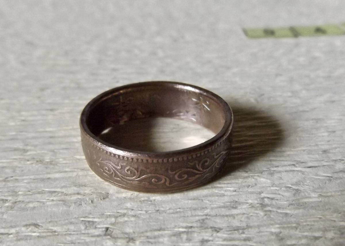 21 number size ko Yinling g ring new goods unused free shipping (9476) hand made Anne te-k old coin money coin handmade men's 