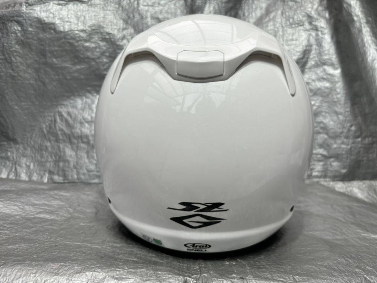 送安 中古 キレイ ARAI オープンフェイスヘルメット SZ-G グラスホワイト 61 62CM XL 目立つ傷無 内装クリーニング済 アライ 新井の画像6