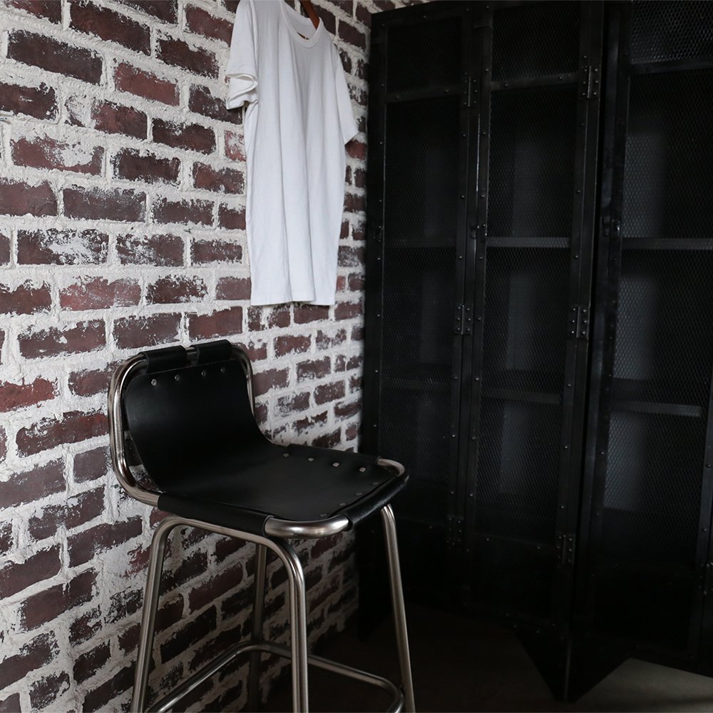 レザルクチェア シャルロット・ペリアン カウンターチェア インダストリアル レザー ブラック アイアン 椅子 家具 おしゃれ ブルックリン_画像7