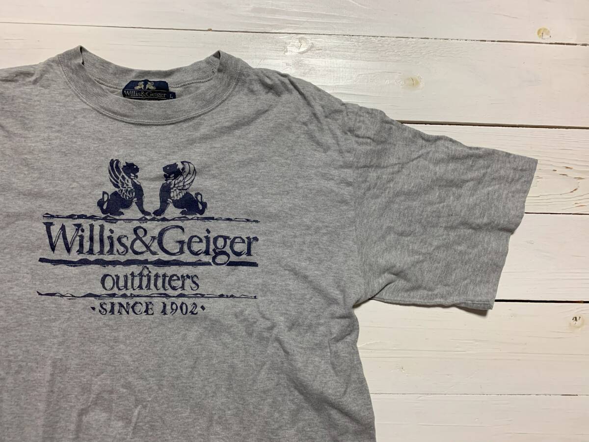 貴重 90年代 ウィリス＆ガイガー Tシャツ L willis&geiger グレー グレイ ウィルス_画像2