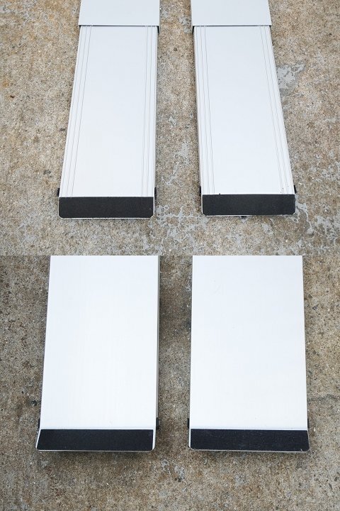 ○ スライド式 アルミスロープ 約幅12cm 長さ約76cm 115cm 150cm ○ スライド式 アルミスロープ 約幅12cm 長さ約76cm 115cm 150cm