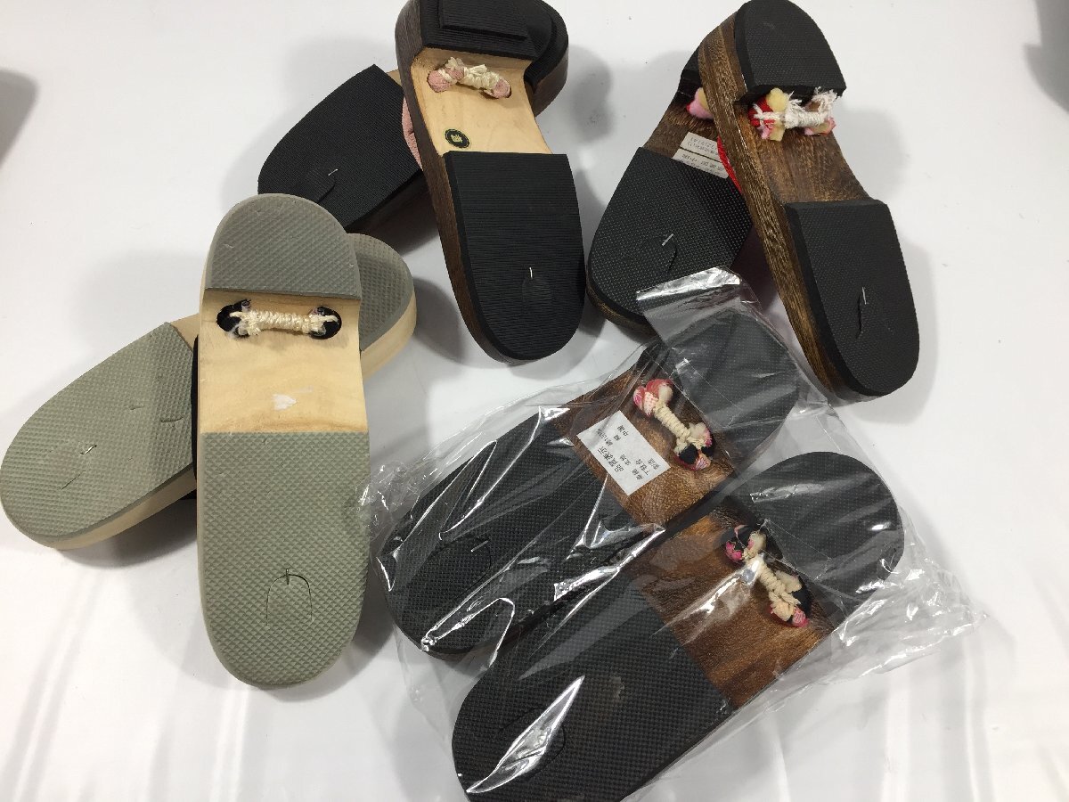  Japanese clothes geta / sandals setta gentleman / woman / child ..15 pair together used unused .. storage goods TH5.056