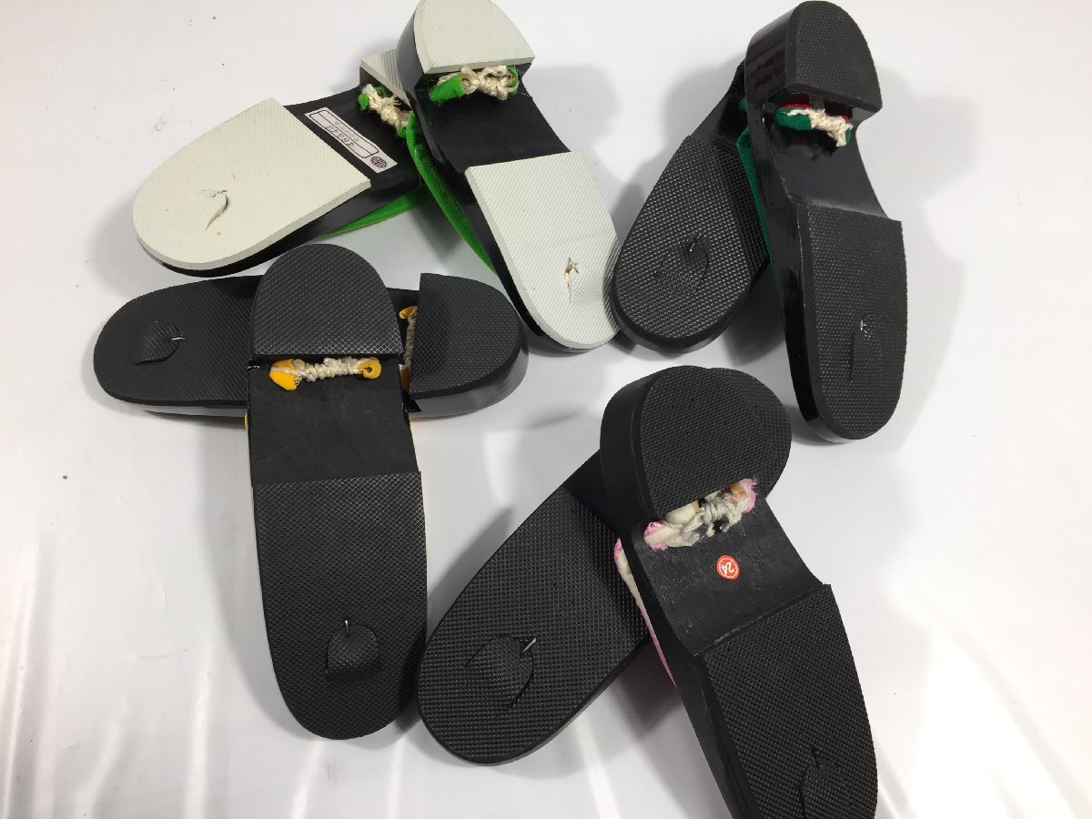  Japanese clothes geta / sandals setta gentleman / woman / child ..15 pair together used unused .. storage goods TH5.056