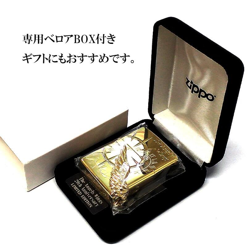 ZIPPO 限定 2000個生産 エンジェルウィング ジッポ ライター ゴールド おしゃれ スワロフスキー 金タンク 美しい シリアルNo入り ギフト_画像8