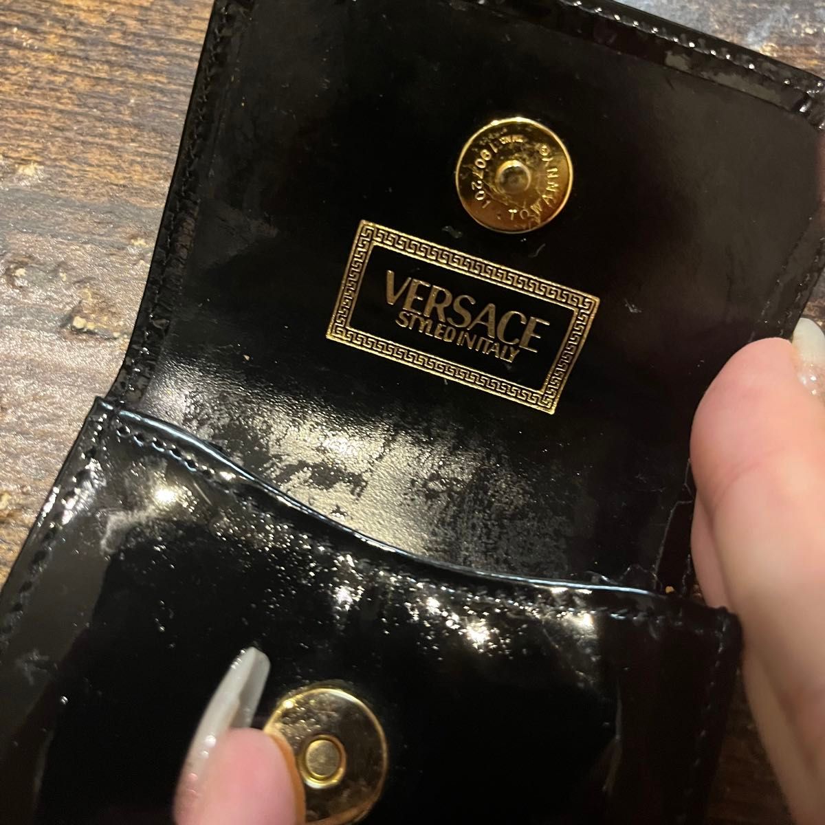 ヴェルサーチ VERSACE シガレットケース 希少 ブラック ゴールド 使用感あり 劣化あり 近年珍しいシガレットケース