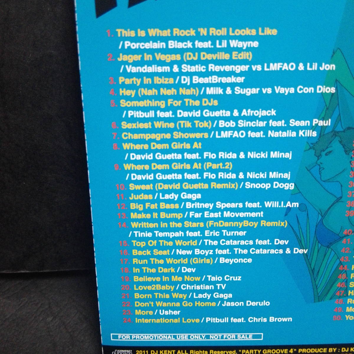 DJ KENT - PARTY GROOVE 4　全50曲収録 EDM オールジャンル パーティー PARTY MIX Pitbull LMFAO Pink David Guetta Lady Gaga HIPHOP R&B _画像4