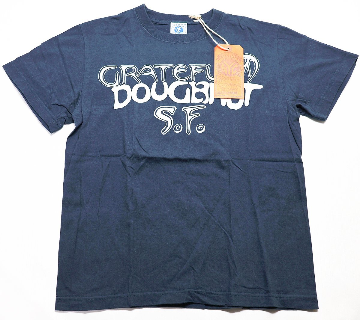 BO'S GLAD RAGS (ボーズグラッドラグス) クルーネックTシャツ “GRATEFUL DOUGHNUT” 美品 ネイビー size S / バーンストーマーズ_画像1