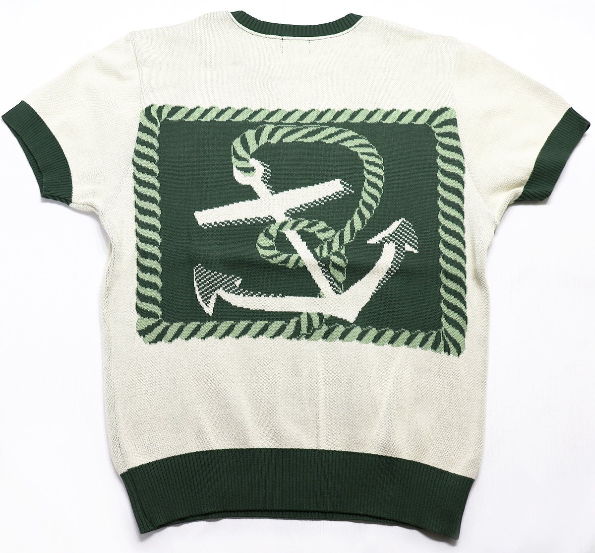 The Groovin High (グルービンハイ) 1950s STYLE SUMMER KNIT “ANCHOR” / アンカー柄 サマーニット 美品 グリーン size XL / 錨_画像2