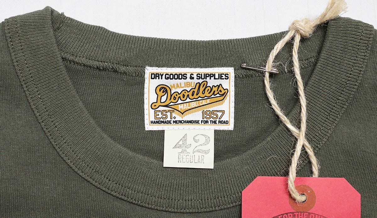 BO'S GLAD RAGS (ボーズグラッドラグス) クルーネックTシャツ “TWO OUT OF THREE FALLS” 未使用品 オリーブ size XL/バーンストーマーズ_画像7