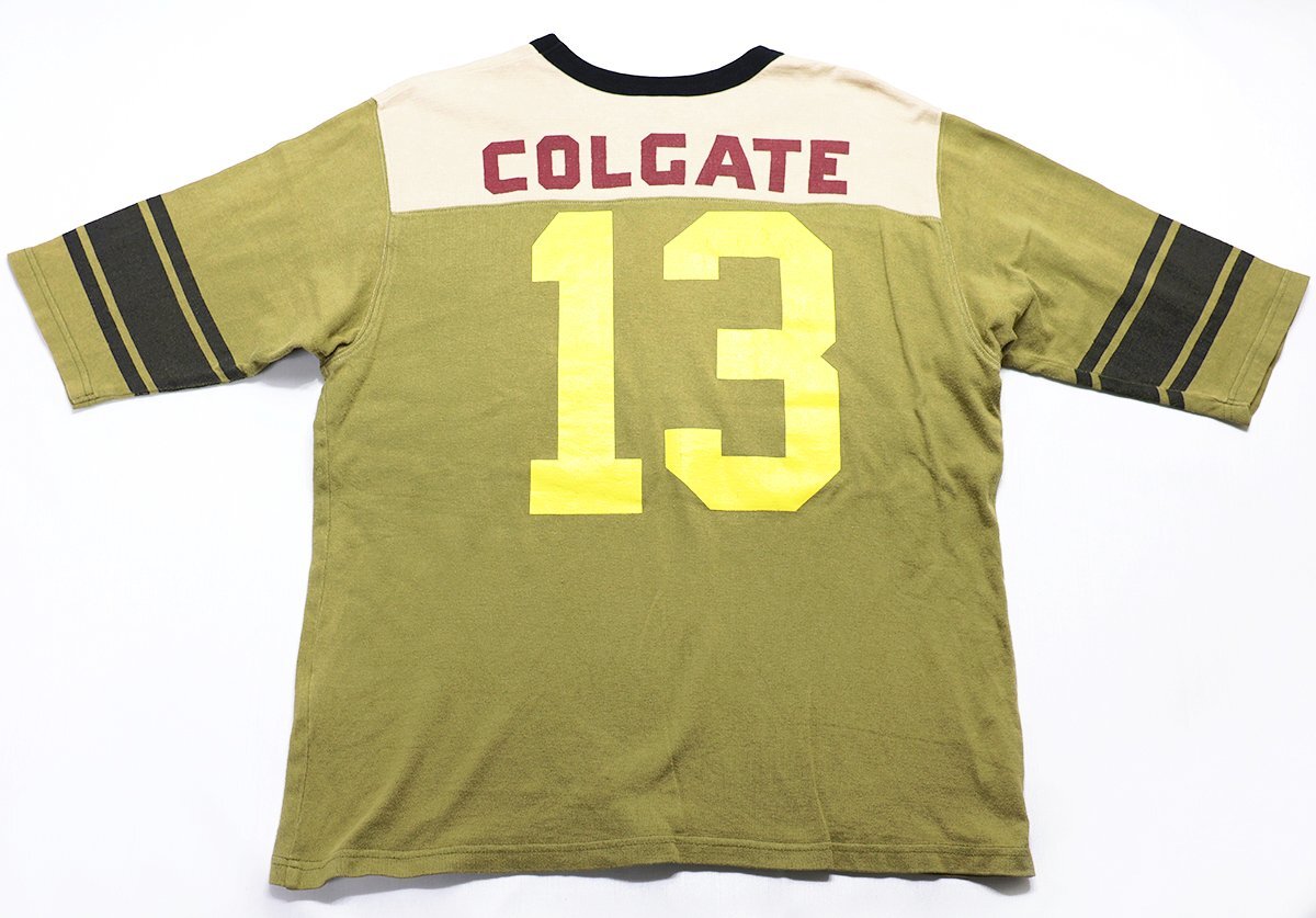 JELADO (ジェラード) Football Tee - COLGATE - / フットボールTシャツ 5MT-2025 オリーブ size 40(L)_画像2