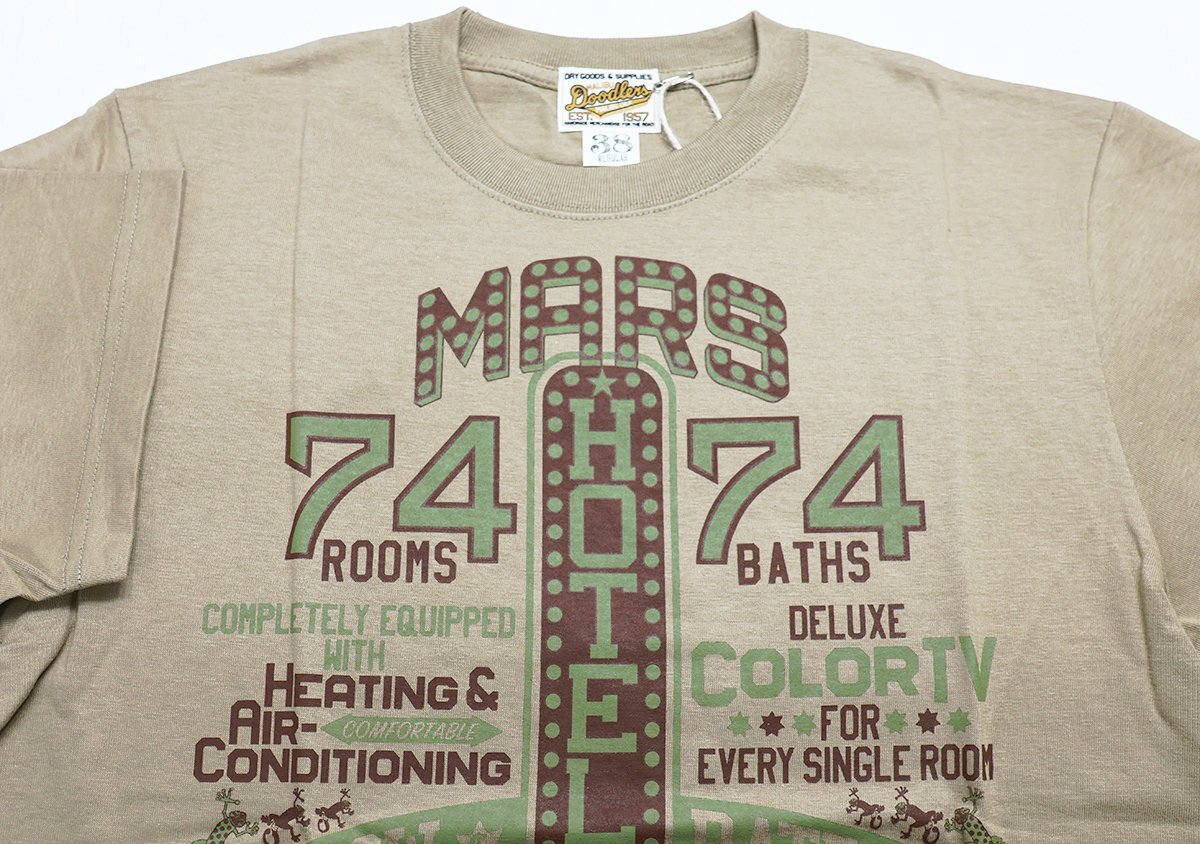 BO'S GLAD RAGS (ボーズグラッドラグス) クルーネックTシャツ “MARS HOTEL '74” 未使用品 ストロー size M / バーンストーマーズ_画像3