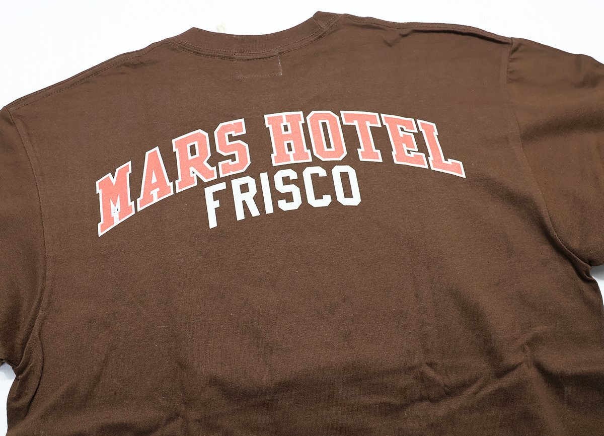 BO'S GLAD RAGS (ボーズグラッドラグス) クルーネックTシャツ “MARS HOTEL '74” 未使用品 チョコレート size L / バーンストーマーズ_画像6