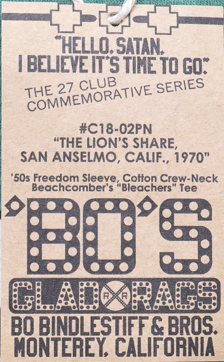 BO'S GLAD RAGS (ボーズグラッドラグス) フリーダムTシャツ “The Lion's Share.1970” 未使用品 パイン size S / バーンストーマーズ_画像10