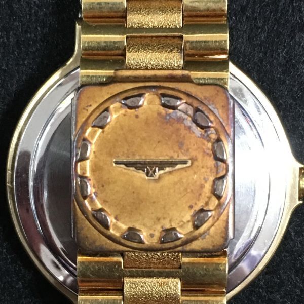 S115-S2 ◎ LONGINES ロンジン 174-4976 コンクエスト デイト QZ クォーツ 金文字盤 SS 腕時計 1118001の画像6