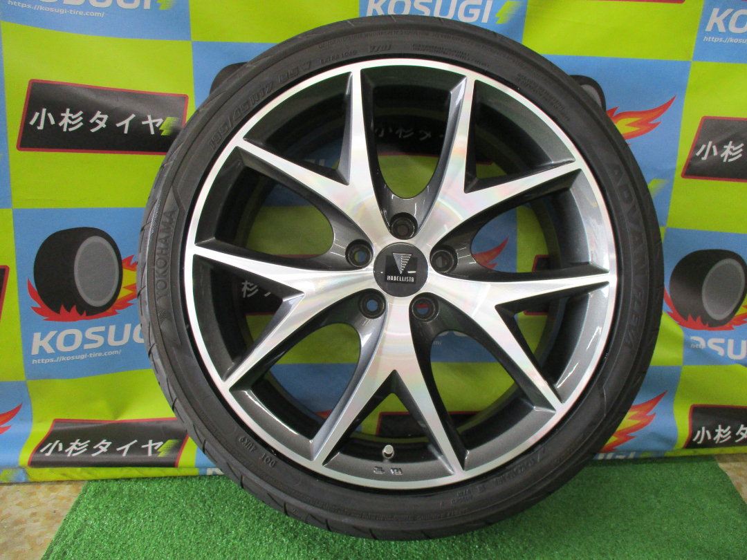 １７インチ　新品タイヤ＆中古ホイールセット♪　195/45R17　アドバンフレバ　6.5-17　5H100　+39　モデリスタ　ウイングダンサーIII_画像1