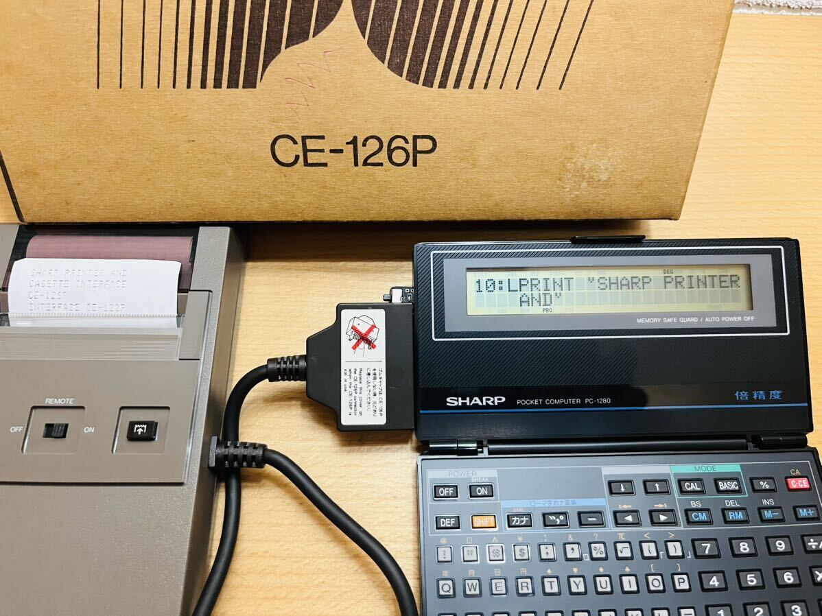 [ rare / almost unused / manual * box attaching ] sharp pocket computer for printer cassette interface CE-126P