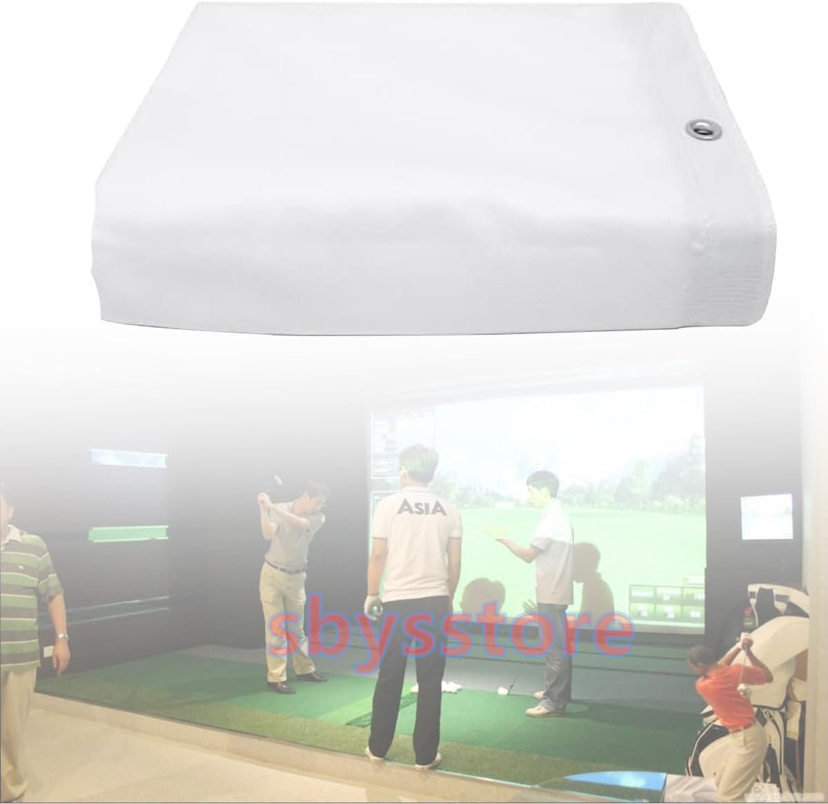 ホームビギナーズシリーズ用、特大、穴あき壁掛け、屋内ゴルフシミュレーターインパクトスクリーン 3*3m_画像1