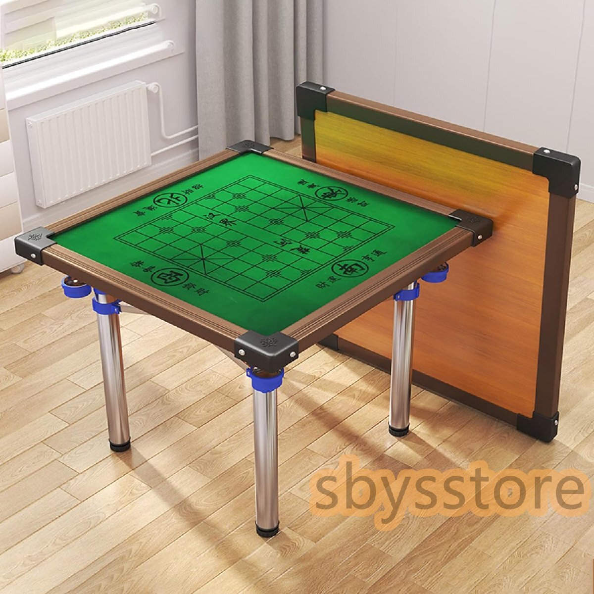  mah-jong table folding type multifunction home use hand loading mahjong table both sides use possibility hand strike . for . table silencing effect quiet sound mobile convenience 80CM*80CM B- ashtray attaching 