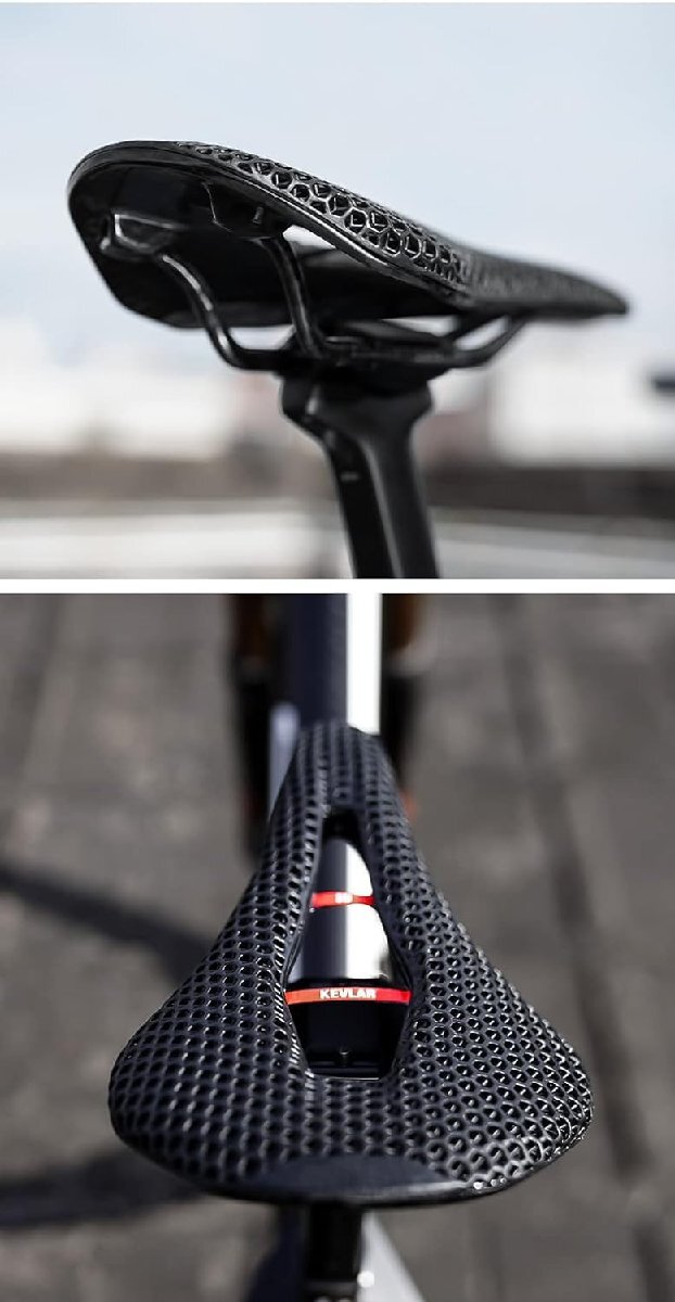 3D 印刷カーボンファイバー自転車シートクッション超軽量ロードマウンテンバイクカーボンファイバー中空カーシートサドル (ブラック)_画像4
