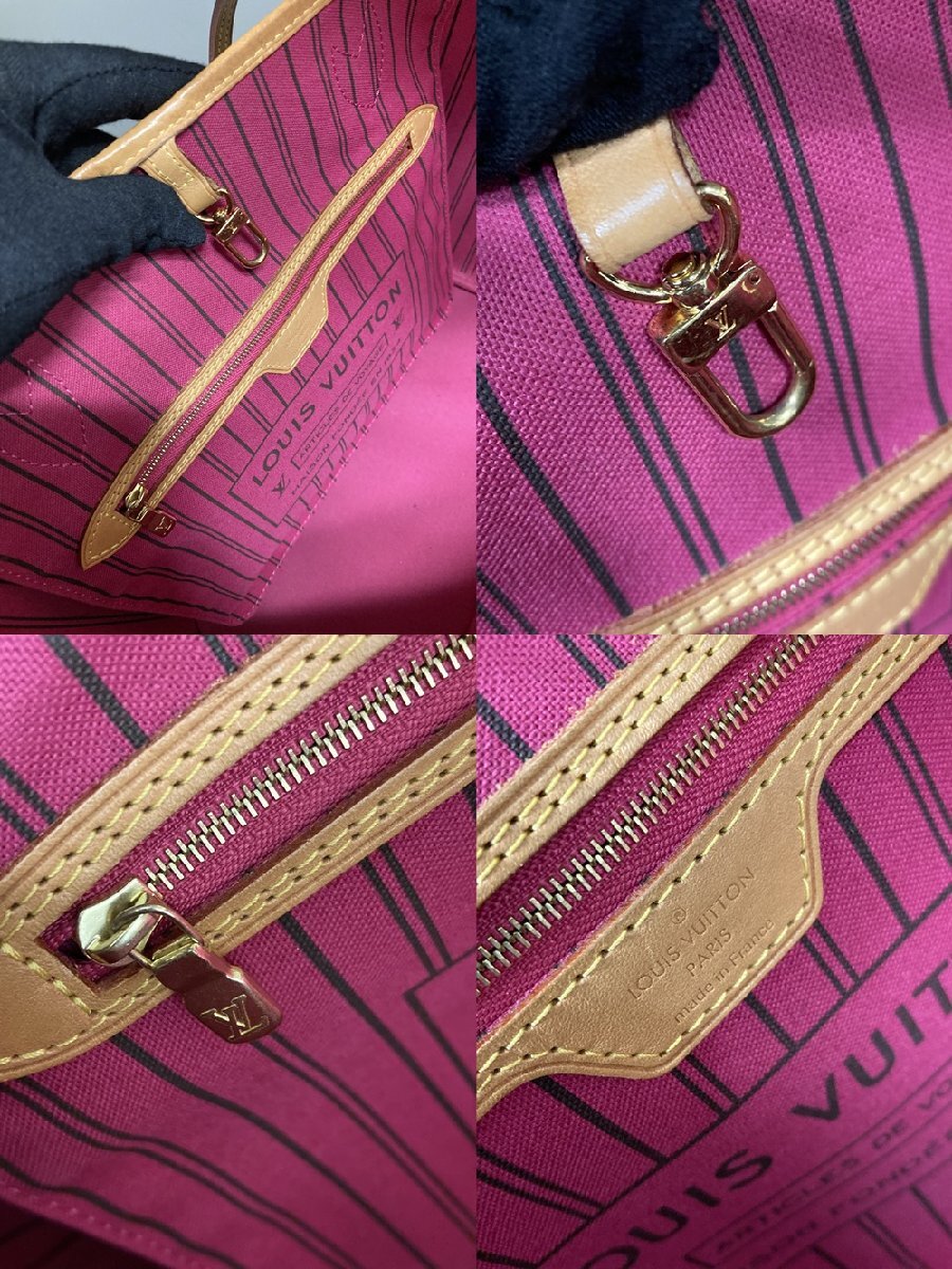 【中古美品】LOUIS VUITTON ルイヴィトン　モノグラム ネヴァーフルMM ピヴォワンヌ トートバッグ ポーチ付き / M41178 AR3169 / ピンク系_画像8