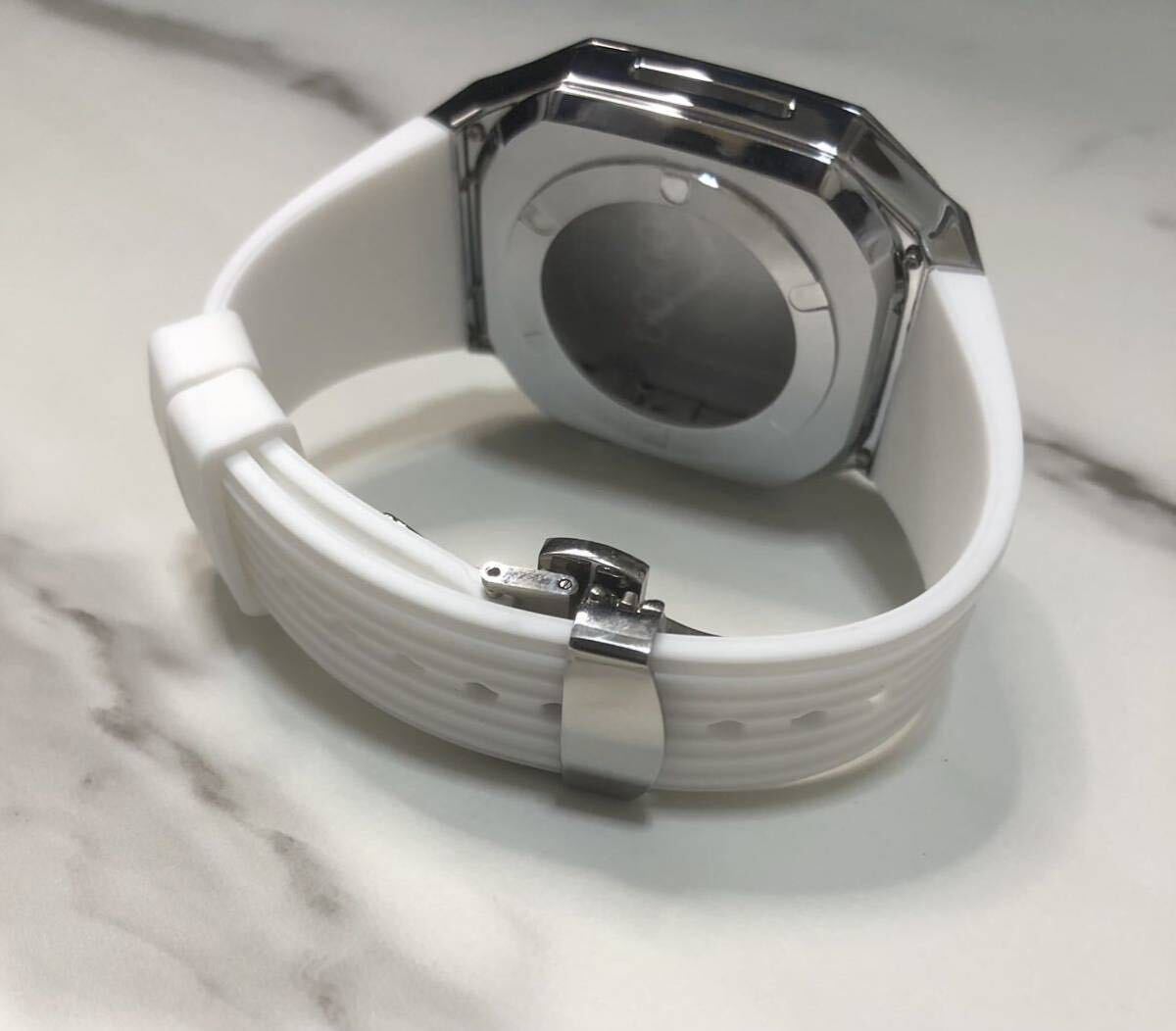 sh★アップルウォッチバンド ラバーベルト カバー　Apple Watch ケース　44mm 45mm_画像5