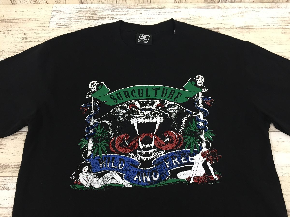 128AH Subculture WHILD AND FREE T-SHIRT SCST-S2204 サブカルチャー【中古・美品】_画像3