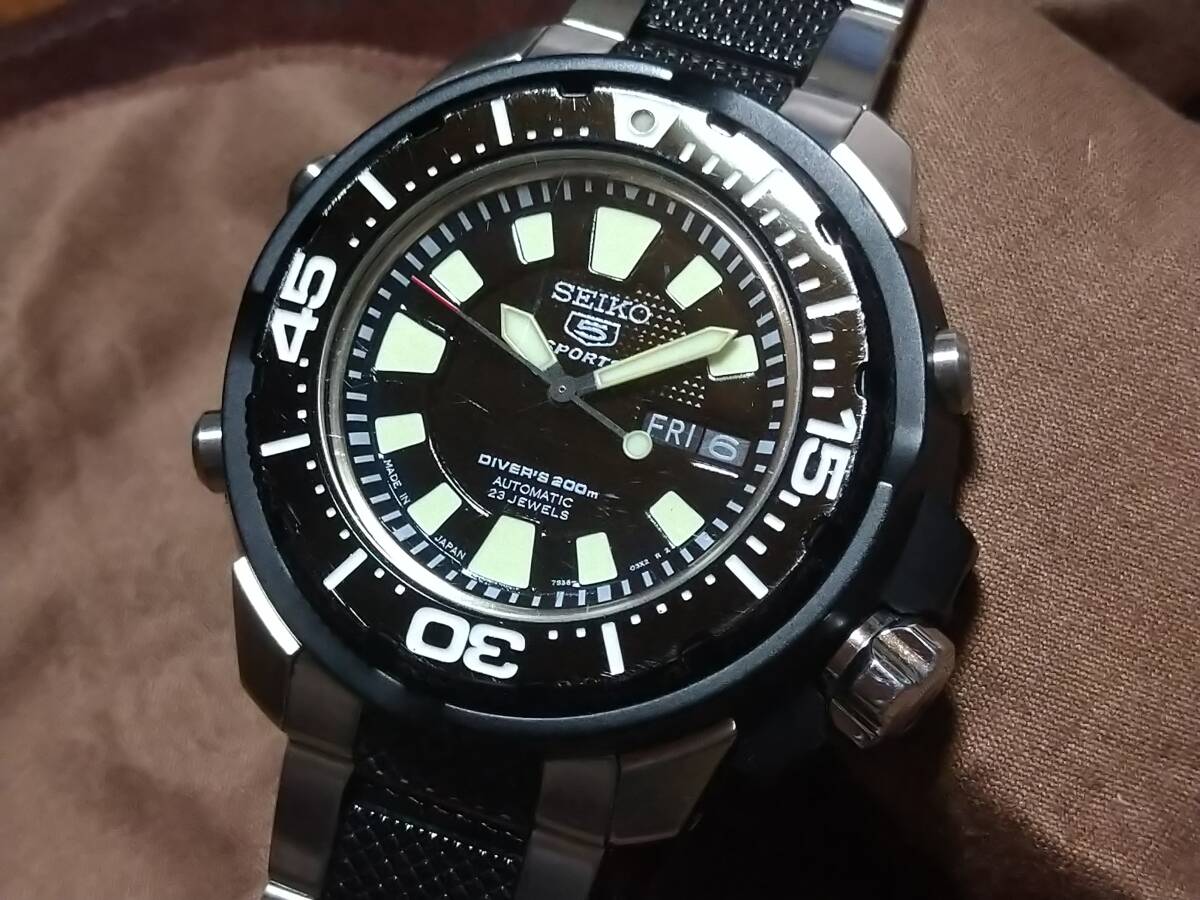 SEIKO 5 SPORTS SKZ253J1 7S36-02S0 セイコー5 スポーツ ダイバー 200m フランケンモンスター 自動巻 23石 made in japan 外胴ダイバー_画像1