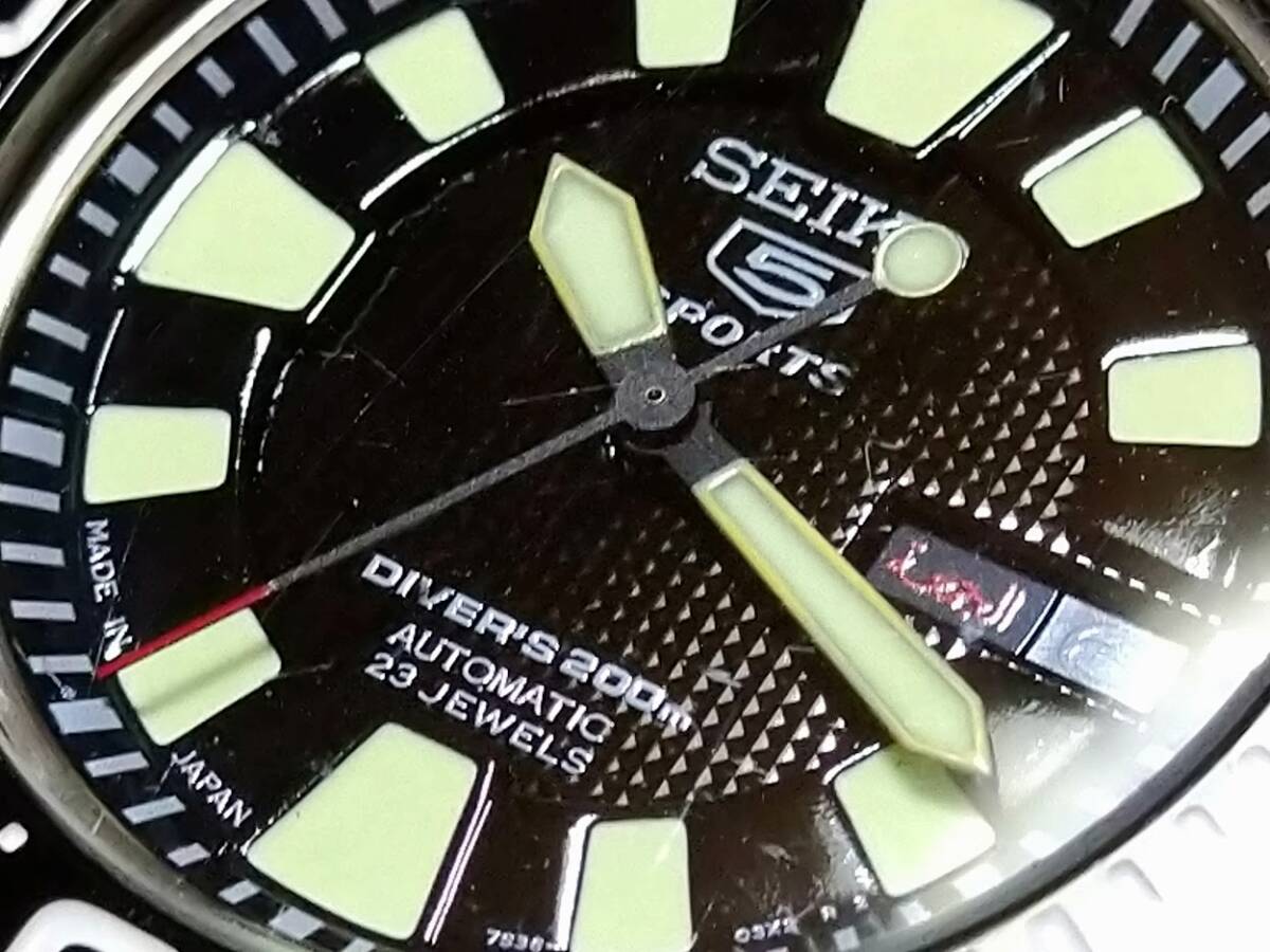 SEIKO 5 SPORTS SKZ253J1 7S36-02S0 セイコー5 スポーツ ダイバー 200m フランケンモンスター 自動巻 23石 made in japan 外胴ダイバー_画像8