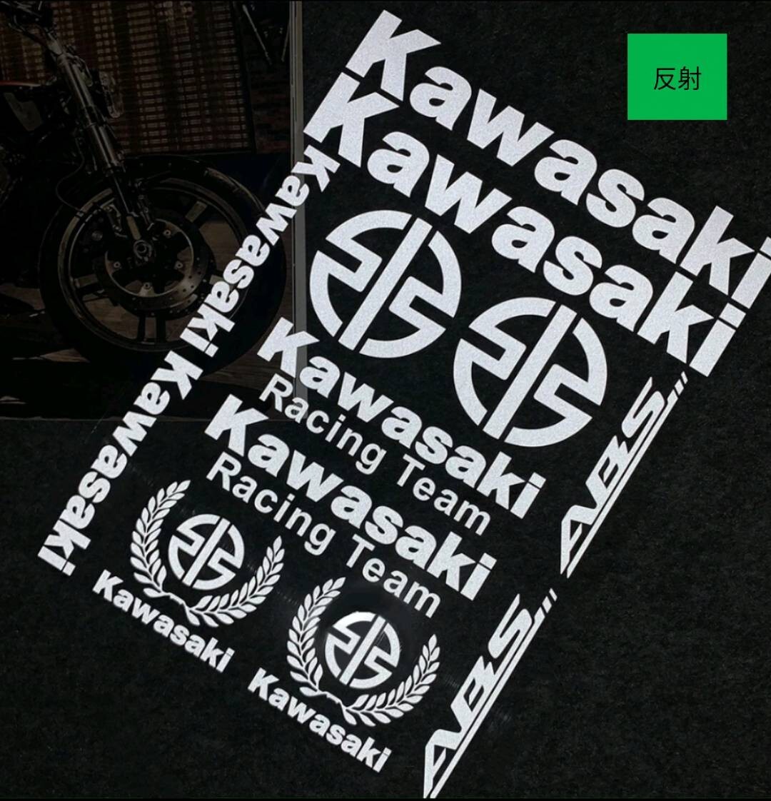防水反射 バイクステッカー ヘルメットステッカー デカール カワサキ ニンジャ Kawasaki Ninja ★シルバーの画像3